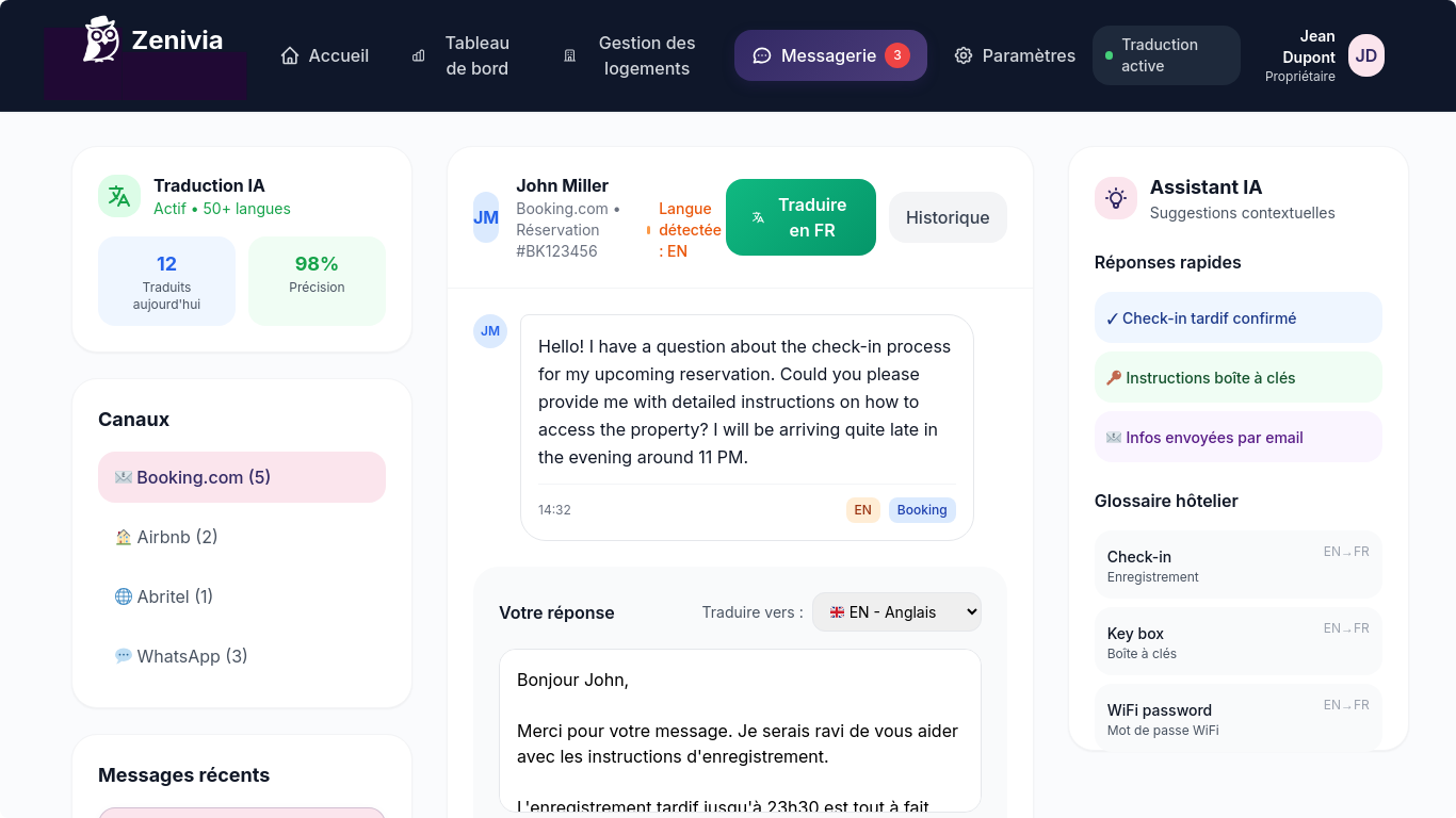 Notifications intelligentes Zenivia sur web & mobile